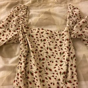 NWT Reformation Rosebud Squareneck Blouse